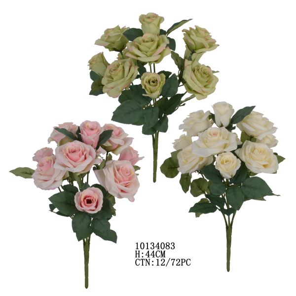 Sztuczny bukiet róż i zieleni 10134083