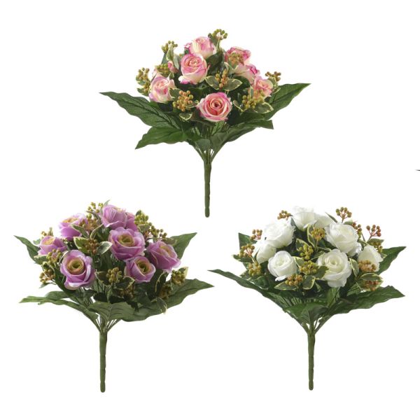 Sztuczny bukiet róż z zielenią 19122118-P1