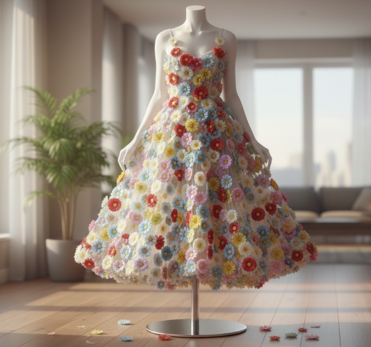 Квіти Гербери на платті