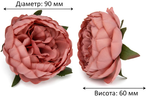 rozmiar sztucznej główki peonii