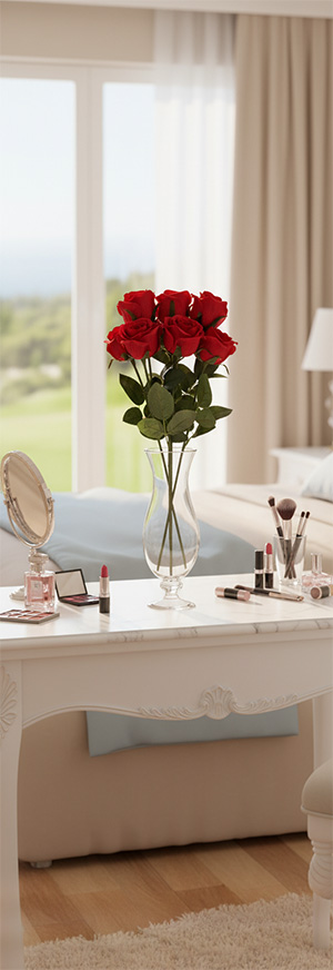 Kwiaty w wazonie różańca